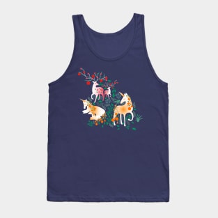 Once Upon a Time- Mystical Woodland with Apple Deers and Orange Unicorns Tank Top